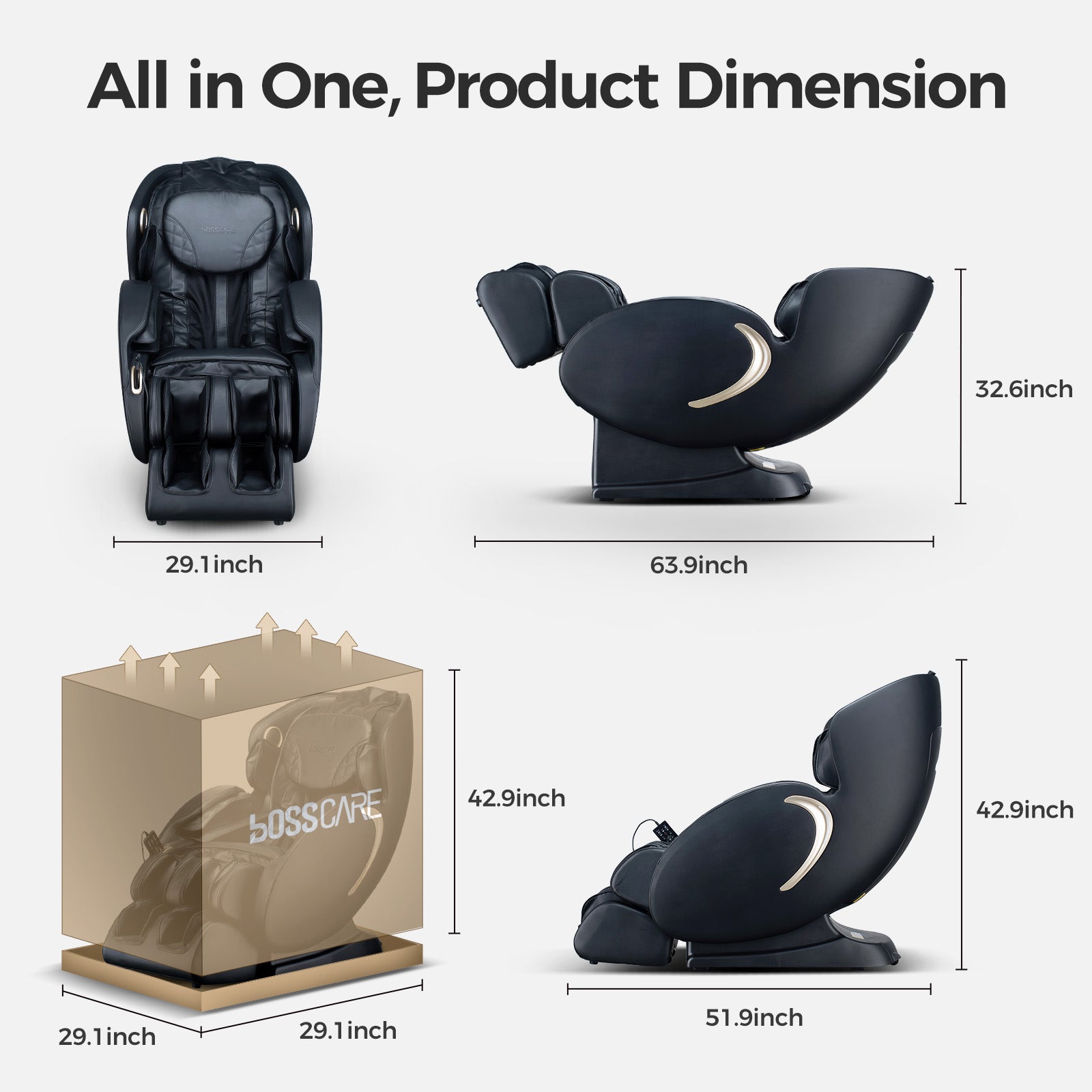 Bosscare GR8527 all-in-one massage chair with no installation required