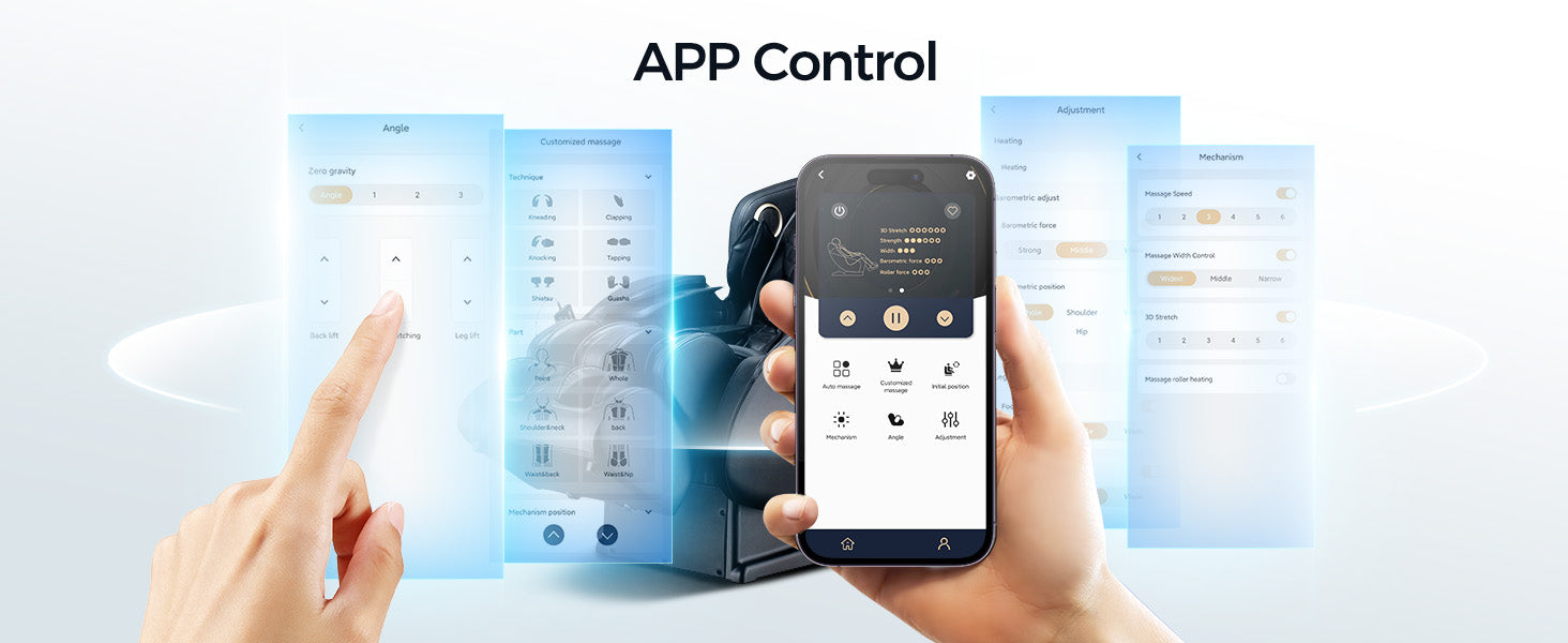 Bosscare GR8527 massage chair app control for customized massage settings