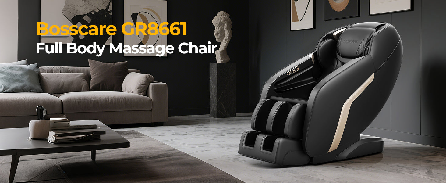 Bosscare GR8601 full body massage chair in a modern living room