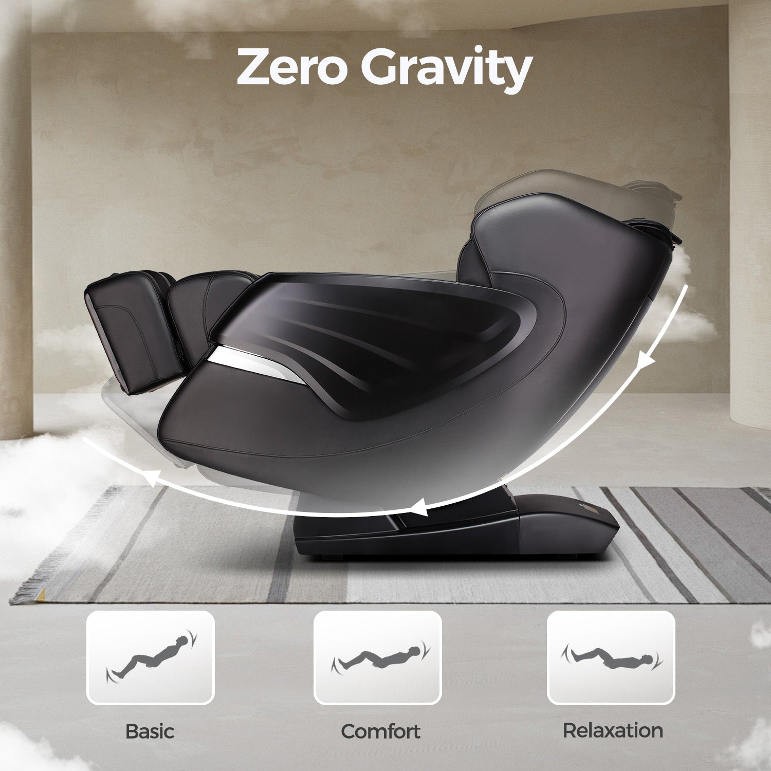 Bosscare GR8601 zero gravity massage chair with three recline positions