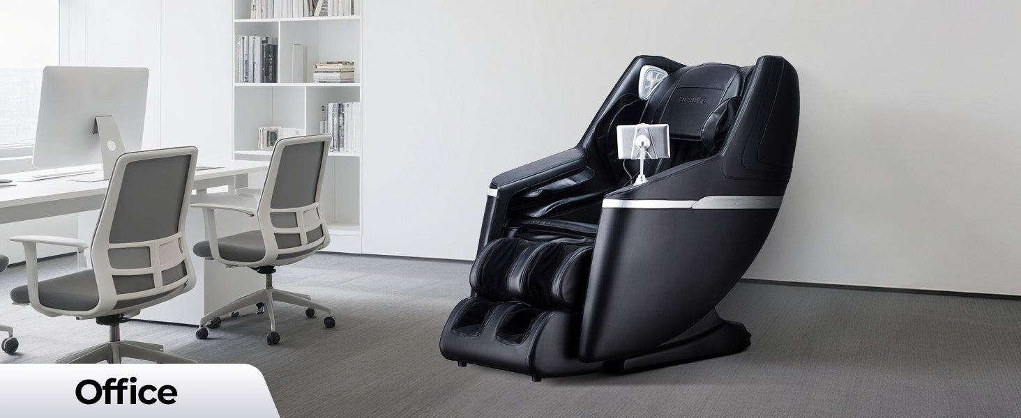 Bosscare GR8602 black massage chair in a clean office space