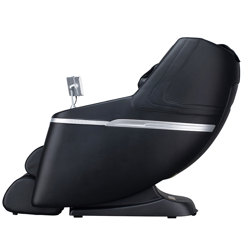 Bosscare GR8602 black massage chair side view with modern shell design