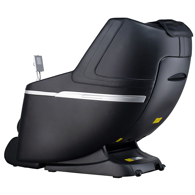 Bosscare GR8602 black massage chair rear side view with space-saving body design