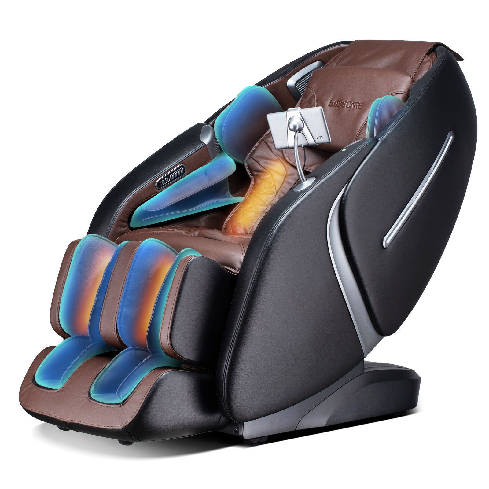 Bosscare GR8676 Pro brown massage chair with full-body airbag massage zones