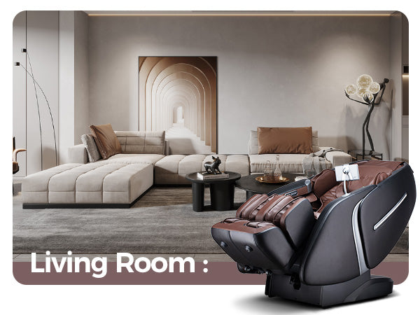 Bosscare GR8676 Pro brown massage chair in a luxury living room