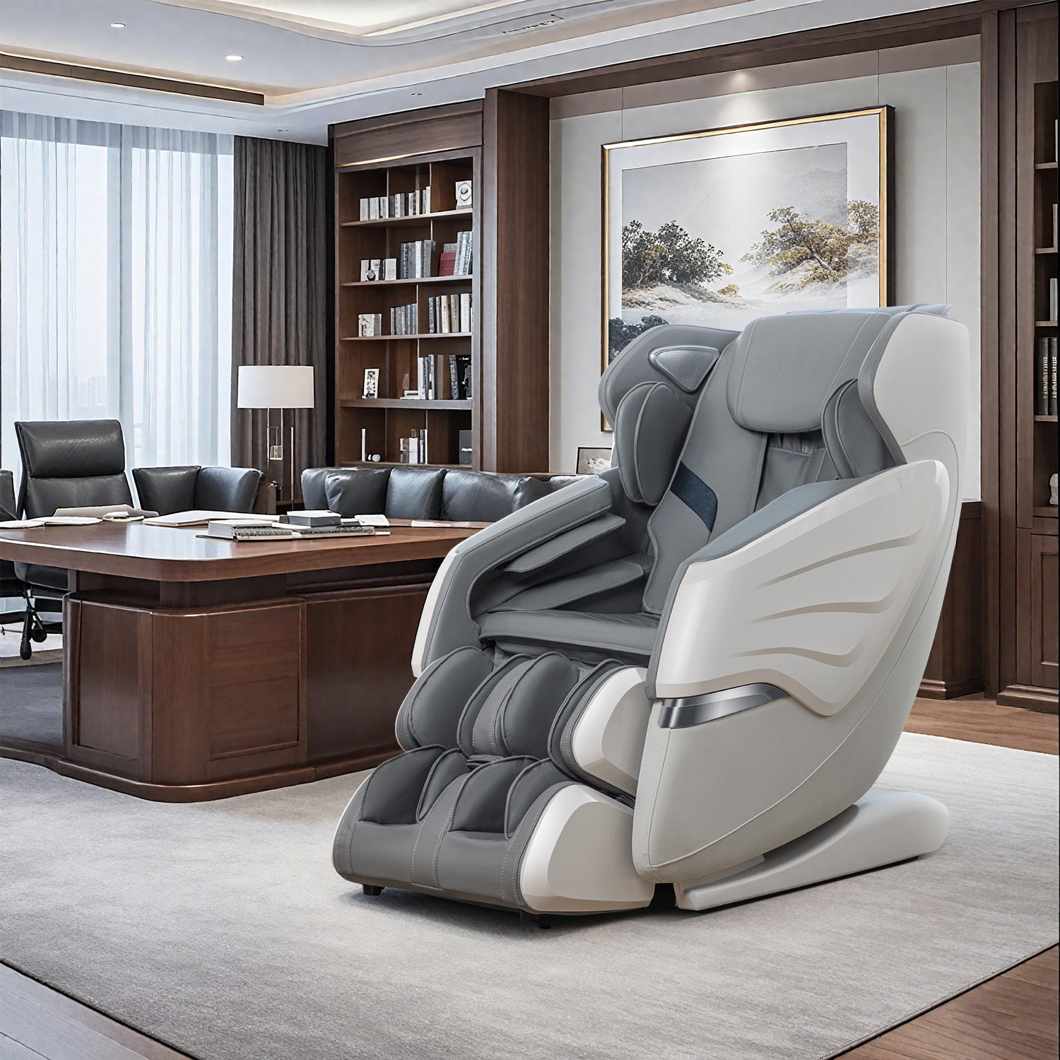 Bosscare GR8686 Oasis beige massage chair shown in office spaces