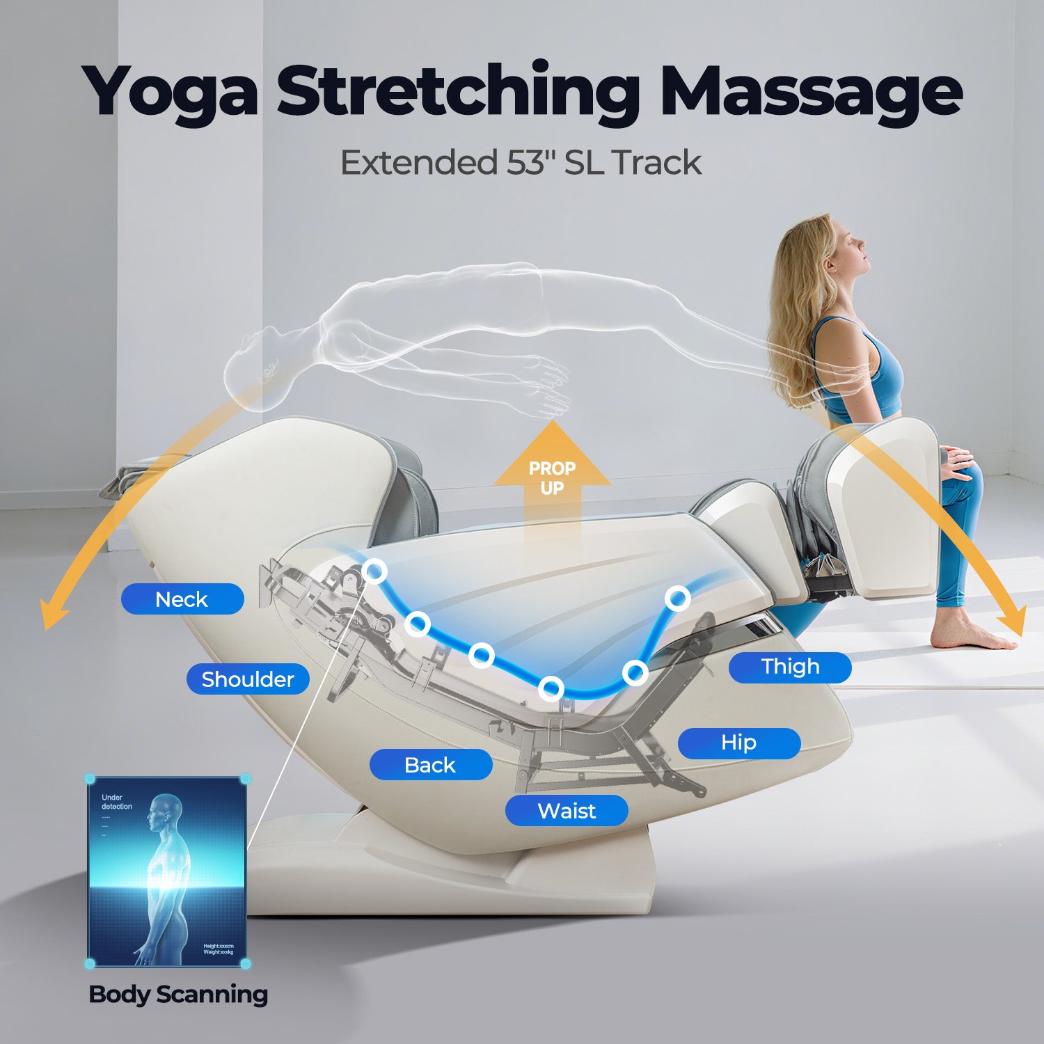 Bosscare GR8686 Oasis yoga stretching massage with extended SL track coverage